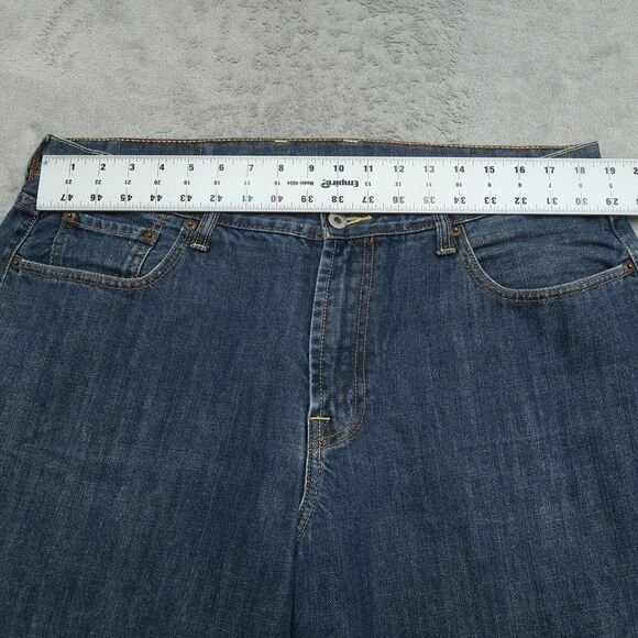 Lucky Brand Jeans Mens 38x31 Blue Piper Relaxed Straight Dungaree Denim Pants - Picture 12 of 15